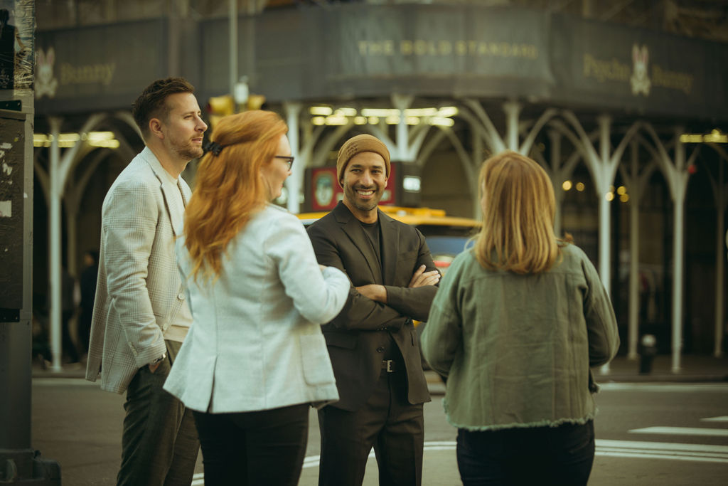 Rob Simone with his Summer Friday partners in New York City